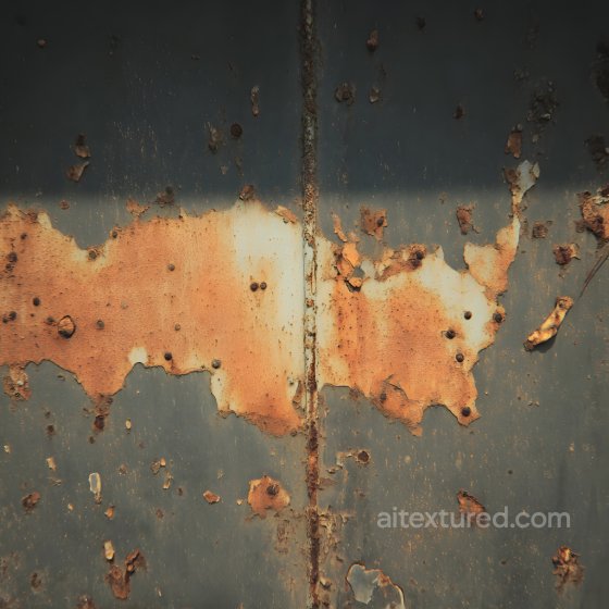 Rusty Metal PBR Texture Featuring Peeling Orange Paint and Corrosion Rust texture preview