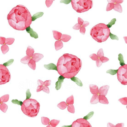 seamless Seamless 3D PBR Texture Featuring Hand-Painted Pink Flower Motifs on White Background texture 8k free download PBR