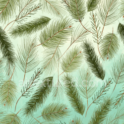 seamless Seamless 3D PBR Texture Featuring Watercolor Greenery Leaf Pattern on Light Blue Background texture 8k free download PBR