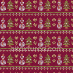 seamless Seamless 3D PBR Knitted Christmas Fabric Texture with Snowmen and Trees texture 8k free download PBR