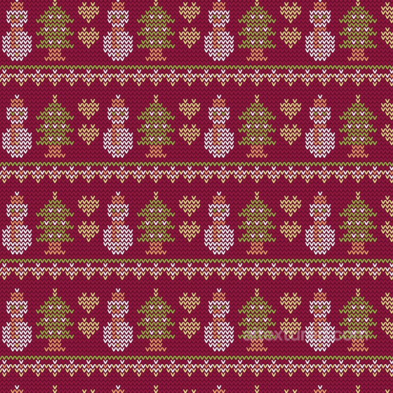 Knitted Christmas Fabric Texture with Snowmen and Trees All Christmas Digital paper texture preview