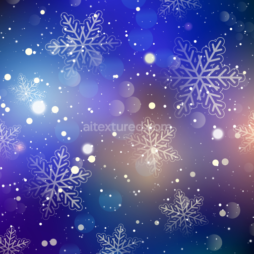 Seamless 3D PBR Texture with Blue Gradient and Snowflake Pattern