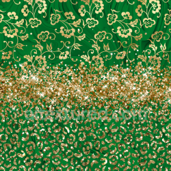 seamless Seamless 3D PBR Green Fabric Texture Featuring Gold Floral and Glitter Details texture 8k free download PBR