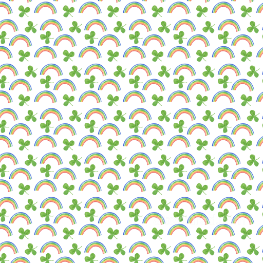 Watercolor Shamrock and Rainbow Pattern Texture seamless St patrick digital paper bundle PBR texture