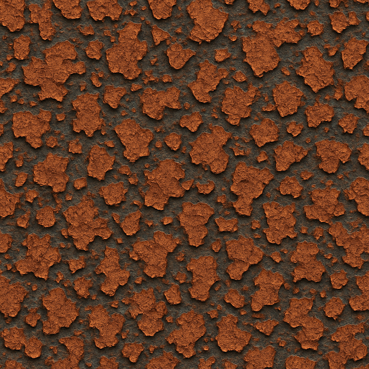 Patterned Rust Flakes seamless PBR texture preview