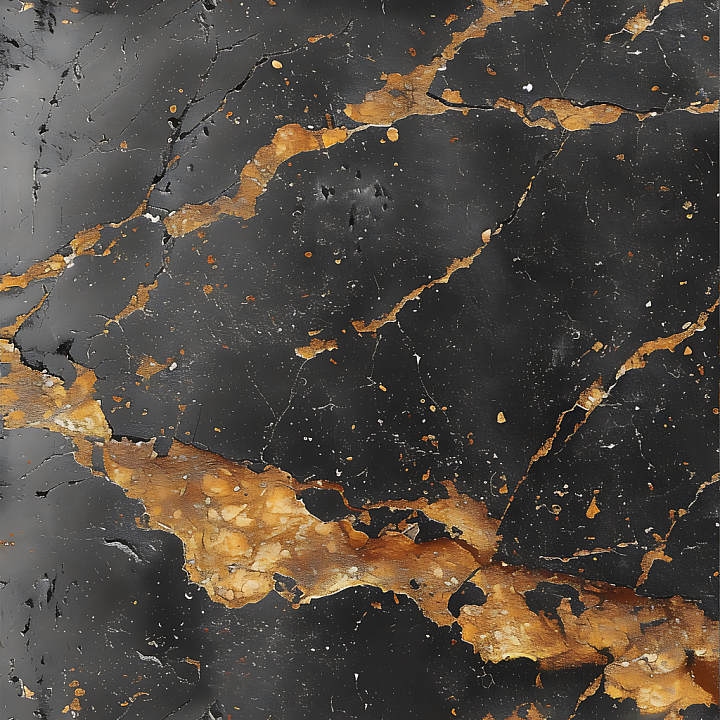 Black Marble Featuring Polished Gold Veins and Matte Finish seamless PBR texture preview
