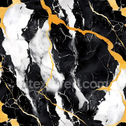 seamless Seamless 3D Black and White Marble PBR Texture with Bold Gold Veins and Polished Matte Finish texture 8k free download PBR