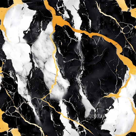 Black and White Marble PBR Texture with Bold Gold Veins and Polished Matte Finish Marble texture preview