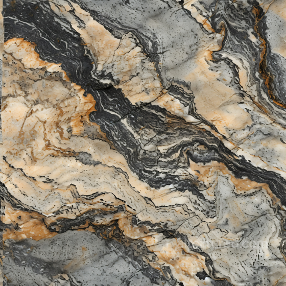 Marble Stone PBR Texture Featuring Black and Orange Veining Patterns Stone texture preview