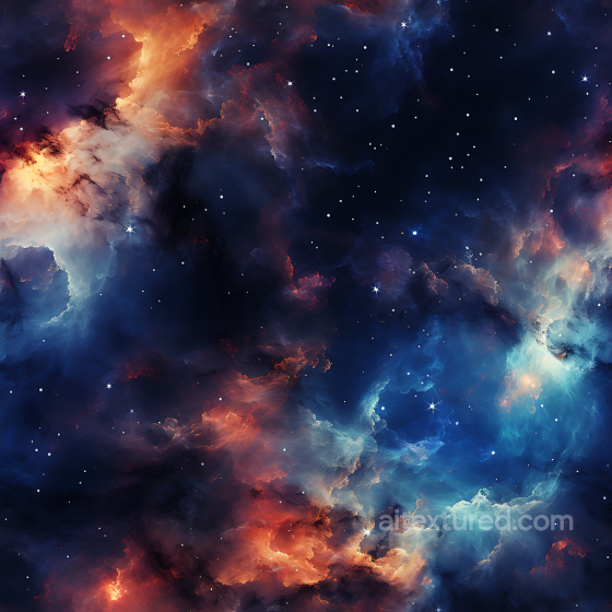 Space Texture Featuring Vibrant Nebula Clouds with Fiery Oranges and Deep Blues Star, space, planets texture preview