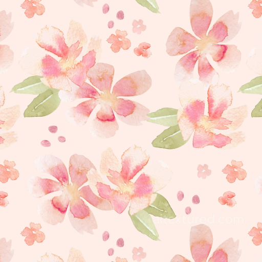 Watercolor Cherry Floral Texture with Soft Pastel Hues seamless Watercolor Cherry PBR texture