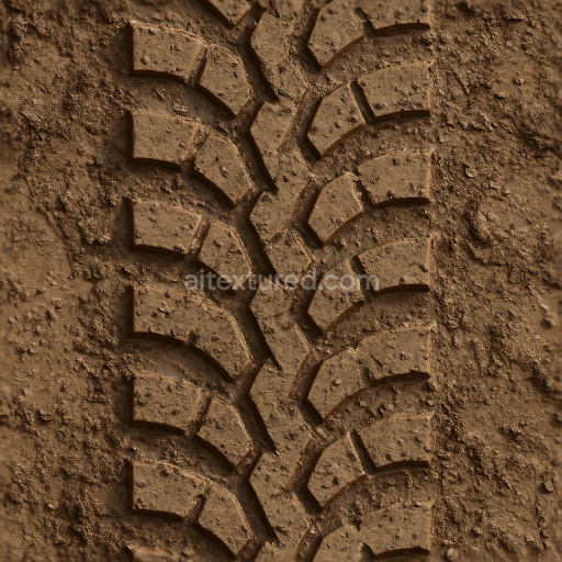 Seamless 3d texture pbr 8k tire print with deep tread pattern repeat for realistic offroad use