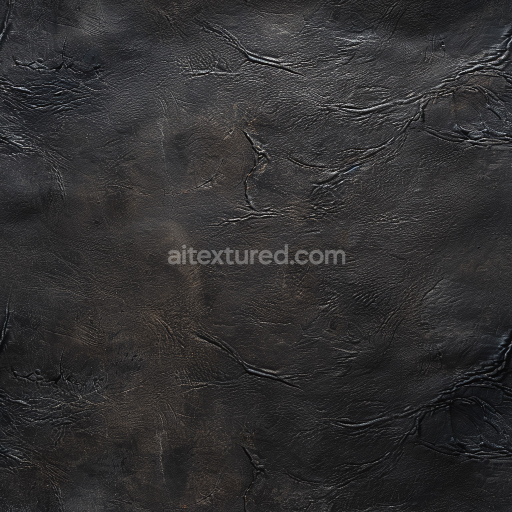 Seamless 3D Distressed Black Leather PBR Texture with Natural Wrinkles