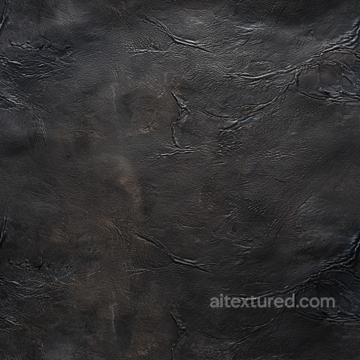 Distressed Black Leather PBR Texture with Natural Wrinkles seamless Leather PBR texture