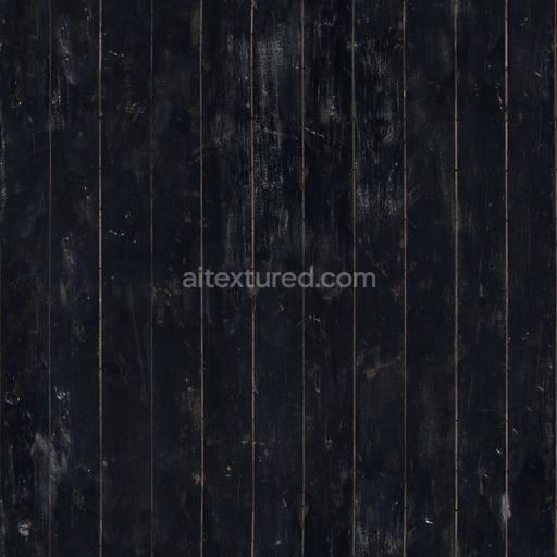 Black Painted Planks — Wooden Planks Weathered Scratched Worn Grain — PBR seamless 3D texture