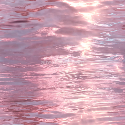 Seamless 3D PBR Pink Reflective Water Surface Texture with Smooth Ripple Waves