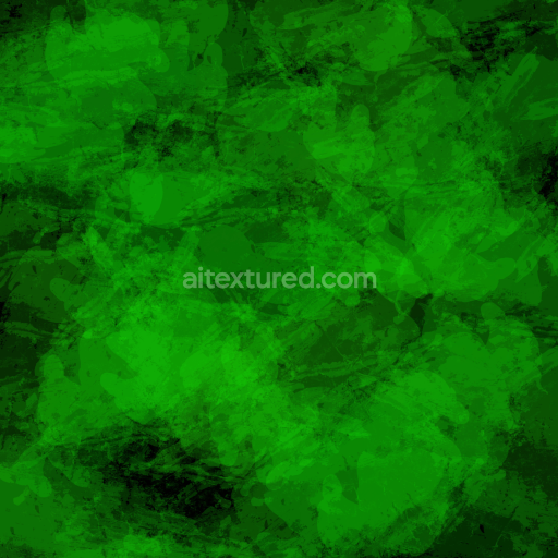 Seamless 3D PBR Texture of Bright Green Abstract Watercolor Strokes