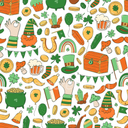 seamless Seamless 3D PBR Texture Featuring Colorful St Patrick Digital Paper Illustrations texture 8k free download PBR