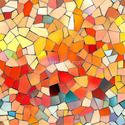Seamless 3D PBR Texture of Warm Orange Irregular Stone Mosaic Tiles texture preview