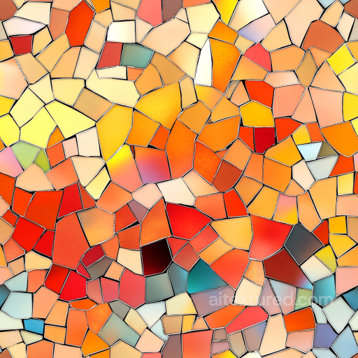 Warm Orange Irregular Stone Mosaic Tiles Seamless Texture seamless Mosaic PBR texture