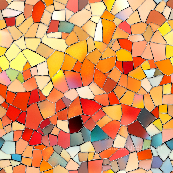 Warm Orange Irregular Stone Mosaic Tiles Seamless Texture Mosaic texture preview