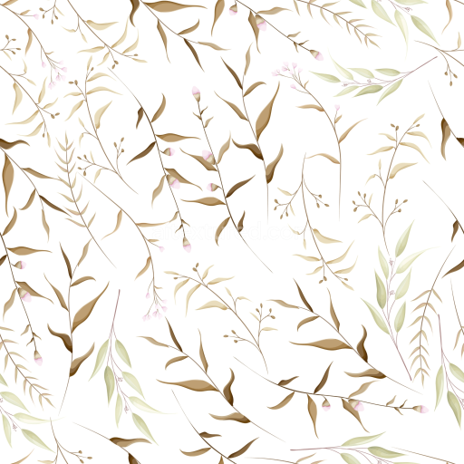 Seamless 3D PBR White & Gold Floral Foliage Pattern Texture