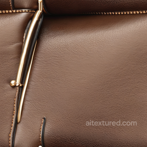 Smooth Brown Leather Seamless Texture with Distinctive Stitching and Glossy Details seamless Leather PBR texture