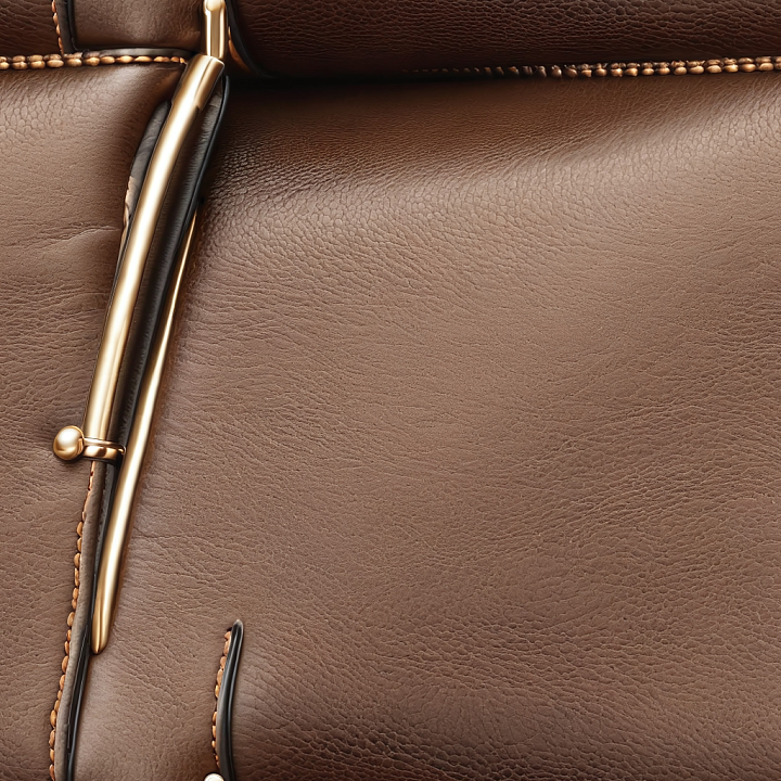 Smooth Brown Leather with Distinctive Stitching and Glossy Details seamless PBR texture preview