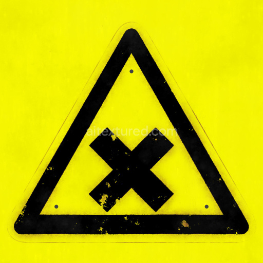 Sign Warning Yellow Black Triangle Symbol Graphic Texture Pbr Seamless