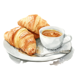 seamless Breakfast Illustration of Argentinian Facturas Pastries with Dulce de Leche in White Cup texture 8k free download PBR