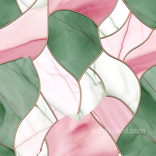 Marble PBR Texture with Green and Pink Polished Inlay seamless Marble PBR texture