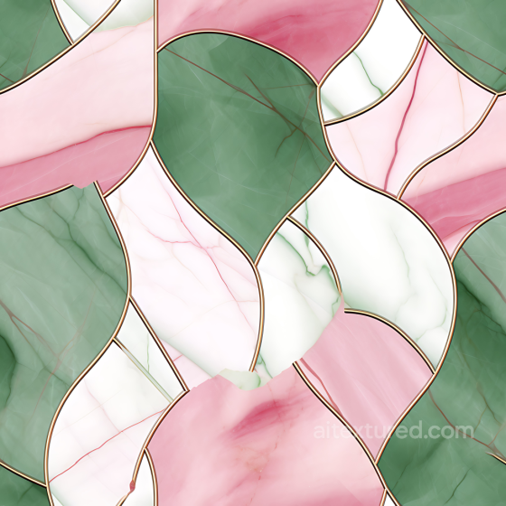 Marble PBR Texture with Green and Pink Polished Inlay Marble texture preview
