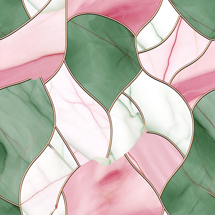 Marble with Green and Pink Polished Inlay seamless PBR texture preview