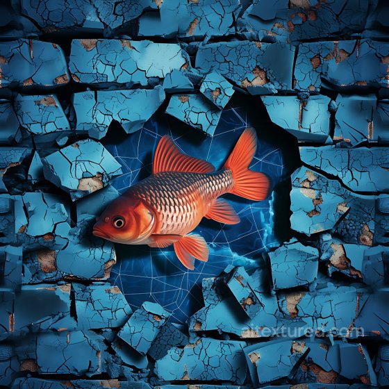 Cracked Blue Paint Surface PBR Texture with Fragmented Peel Cracked & Holes texture preview