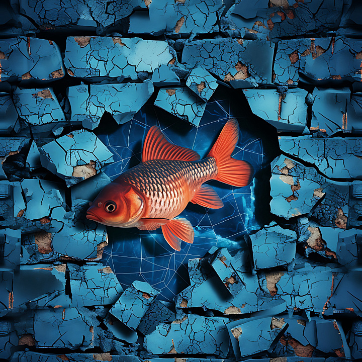 Cracked Blue Paint Surface with Fragmented Peel seamless PBR texture preview