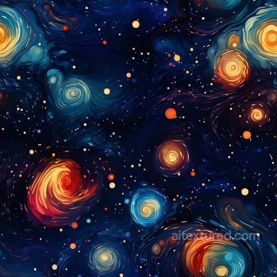 Space PBR Texture Featuring Swirled Galaxy Nebulae and Star Clusters Star, space, planets texture preview