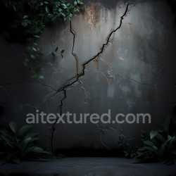 seamless Seamless 3D Cracked & Hole PBR Texture of Dark Gray Aged Plaster Wall with Jagged Cracks texture 8k free download PBR