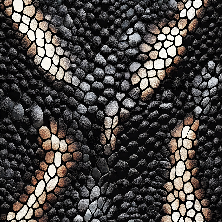 Stylized Reptilian Skin with Detailed Scales and High Contrast Tone seamless PBR texture preview