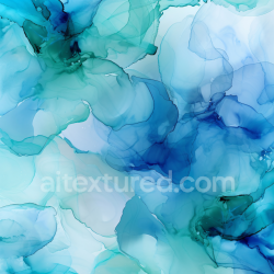 seamless Seamless 3D Alcohol Ink PBR Texture Featuring Blue and Green Fluid Waves with Soft Translucent Layers texture 8k free download PBR