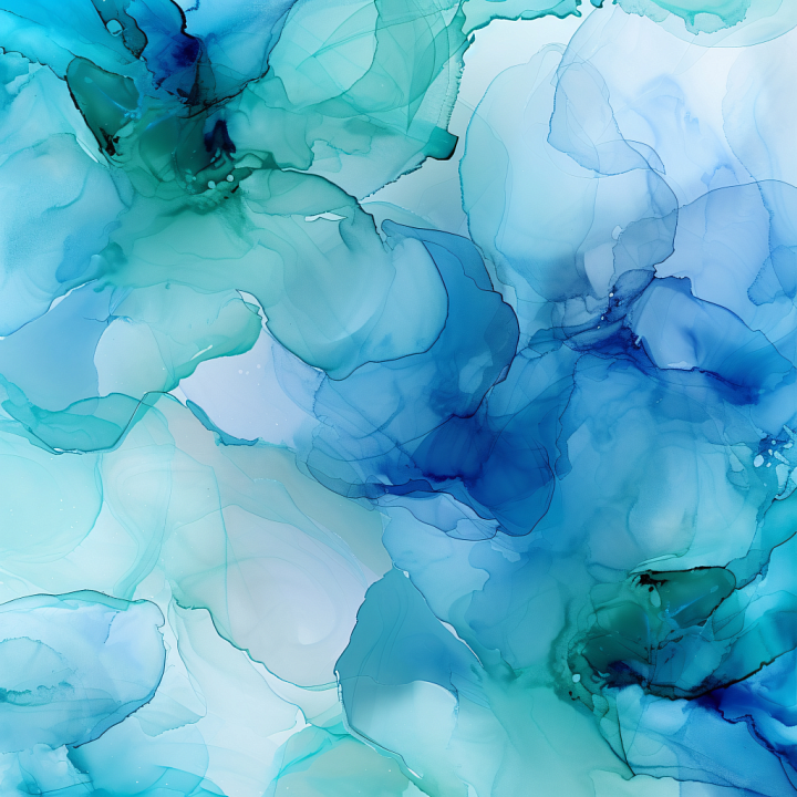 Alcohol Ink Featuring Blue and Green Fluid Waves with Soft Translucent… seamless PBR texture preview