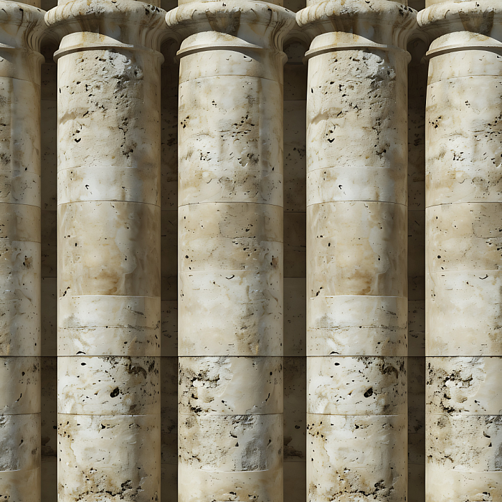 Weathered Limestone Stone Pillar with Natural Erosion and Surface Detail seamless PBR texture preview