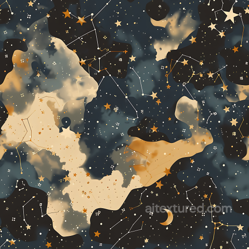 constellation camouflage PBR texture with starry night cosmic pattern seamless Color Camouflage PBR texture