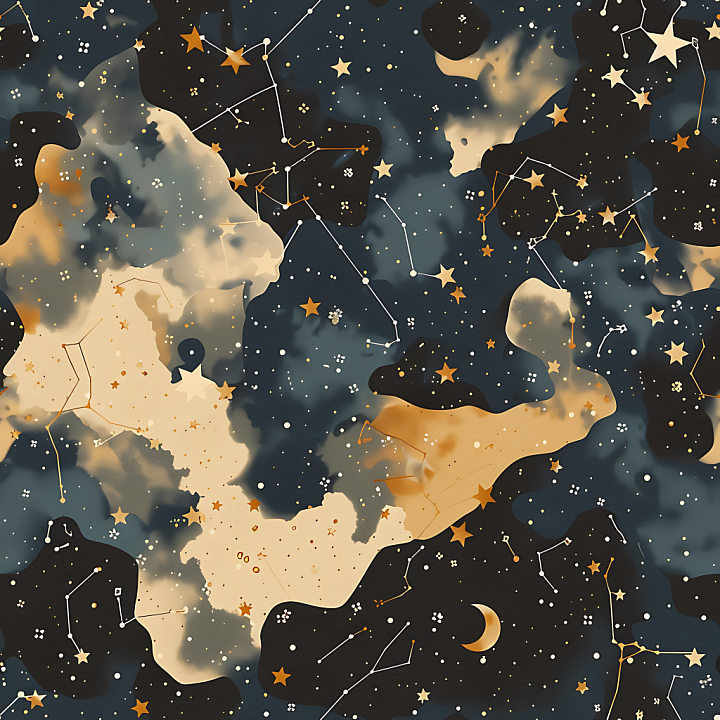 Constellation Camouflage With Starry Night Cosmic Pattern seamless PBR texture preview
