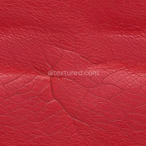 Seamless 3D PBR Texture of Red Cracked Leather with Distinctive Wrinkles and Grain