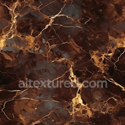 seamless Seamless 3D Brown Marble PBR Texture with Polished Finish and Golden Veining texture 8k free download PBR
