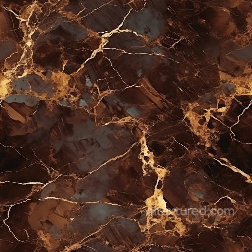 Brown Marble PBR Texture with Polished Finish and Golden Veining seamless Marble PBR texture