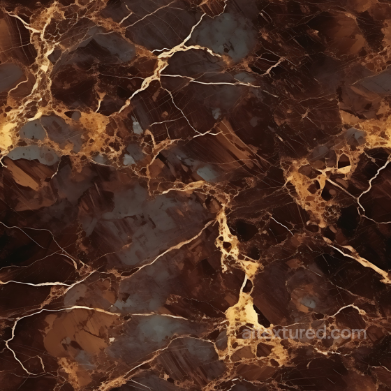 Brown Marble PBR Texture with Polished Finish and Golden Veining Marble texture preview
