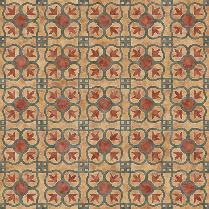 Moroccan Style Floor Tiles seamless PBR texture preview