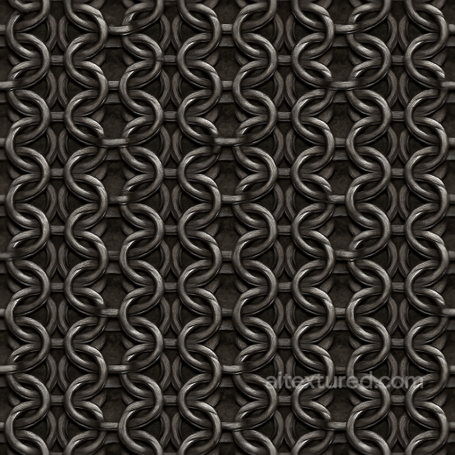 8K PBR Chainmail With Gunmetal Gray And Interwoven Rings Pattern seamless Chainmail PBR texture