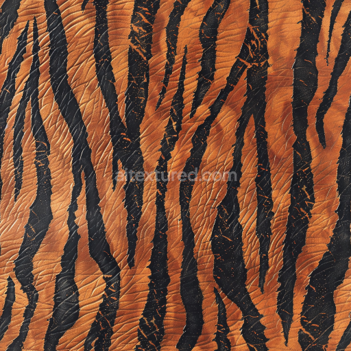 Seamless 3D PBR Tiger Stripe Embossed Leather Texture in Brown and Black